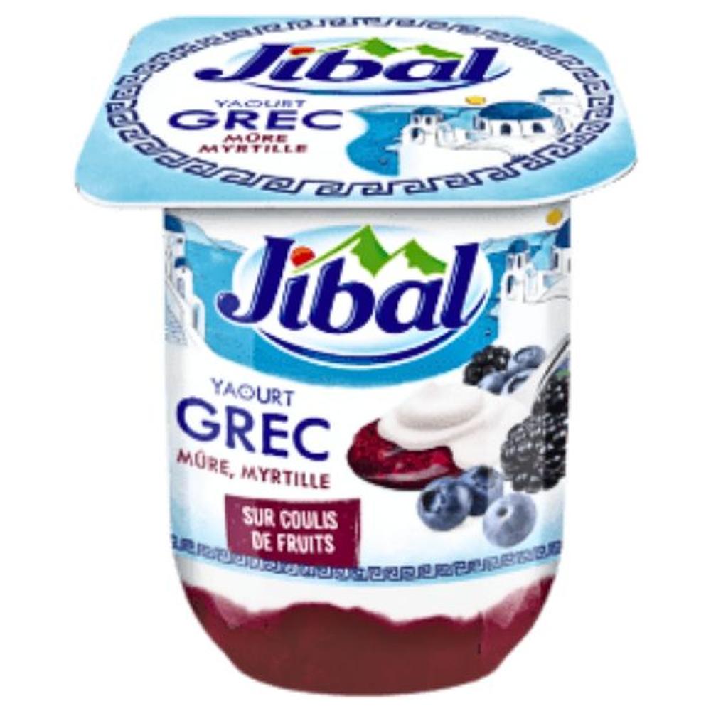 [713577] Yaourt Grec Coulis Mûre Myrtille Jibal 110g.