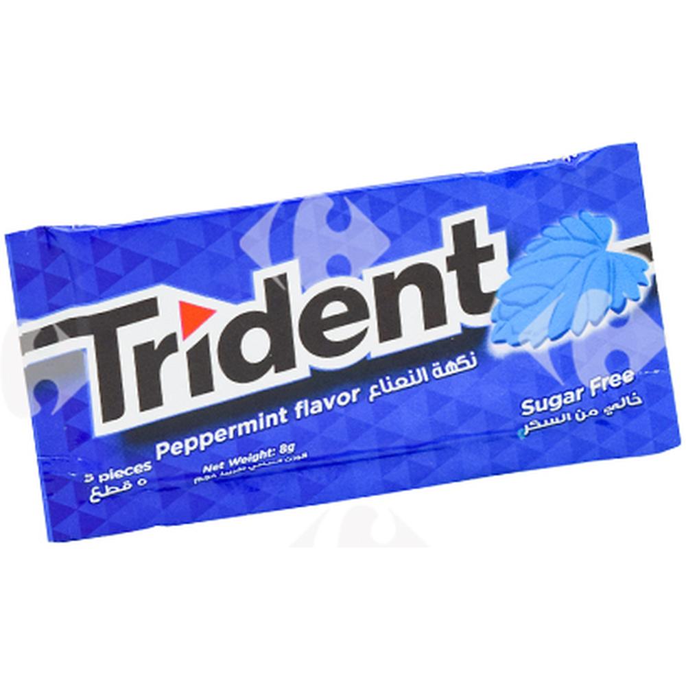 Chewing-Gum Menthe Poivrée sans Sucres Trident 5 unités.