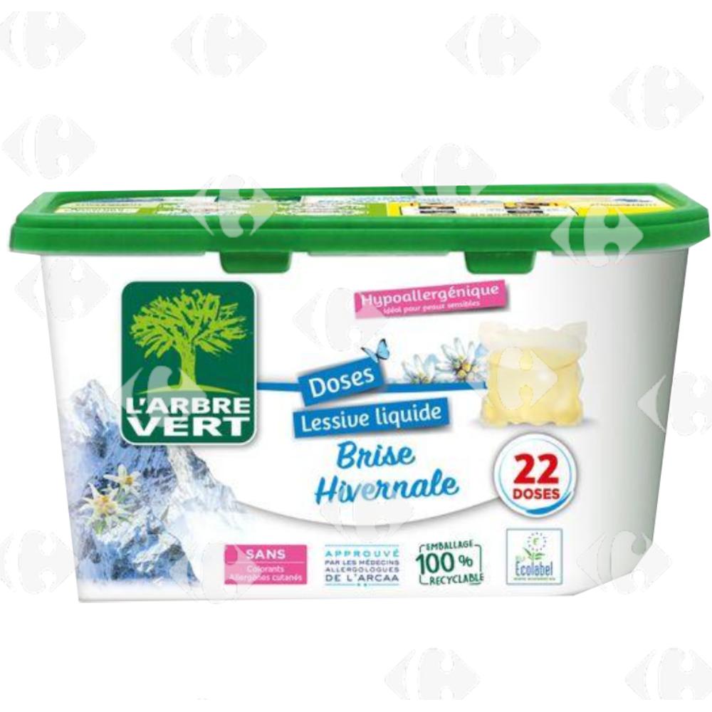 Doses de Lessive Liquide Brise Hivernale L'Arbre Vert 22 unités.