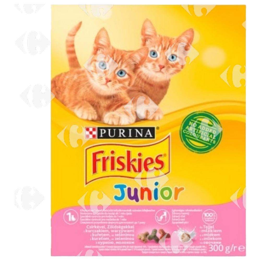 [613014] Croquettes au Poulet et Lait pour Chats Juniors Friskies 300g