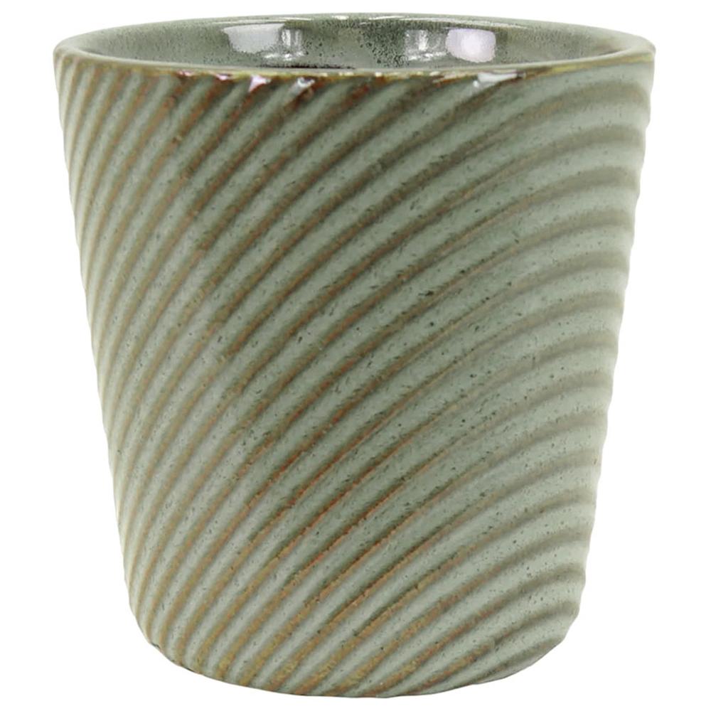 Pot Relief Design Vert 13x14cm.