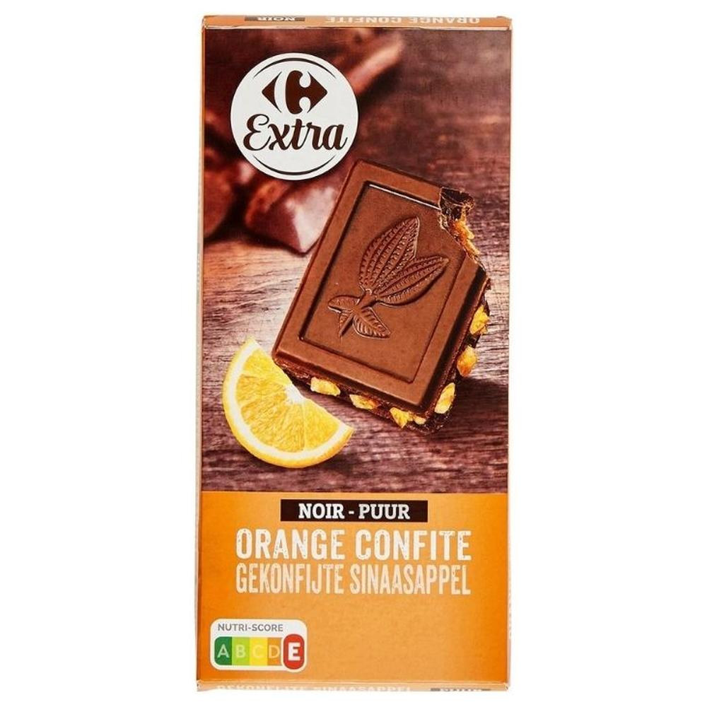 [185052] Tablette de Chocolat Noir Orange Confite Carrefour Extra 200g