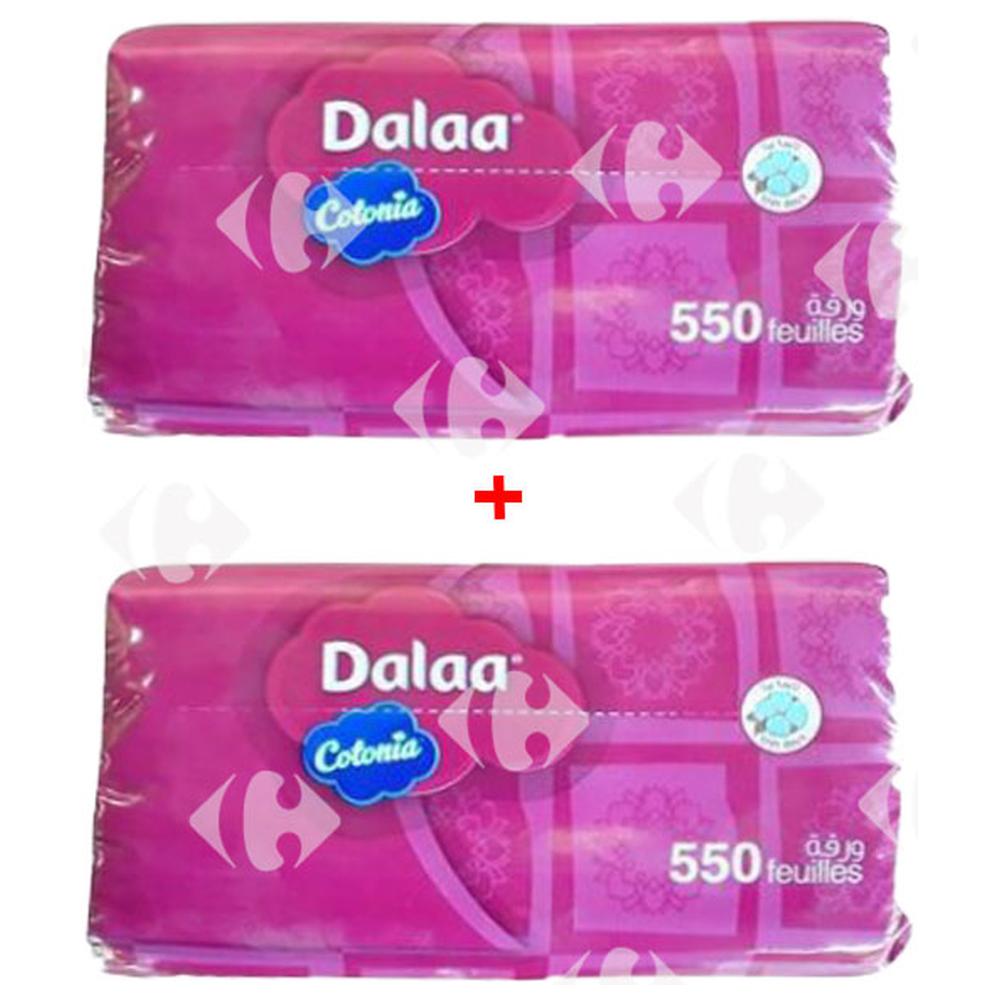 Lot de 2 Sachets Mouchoirs Dalaa 550 unités.