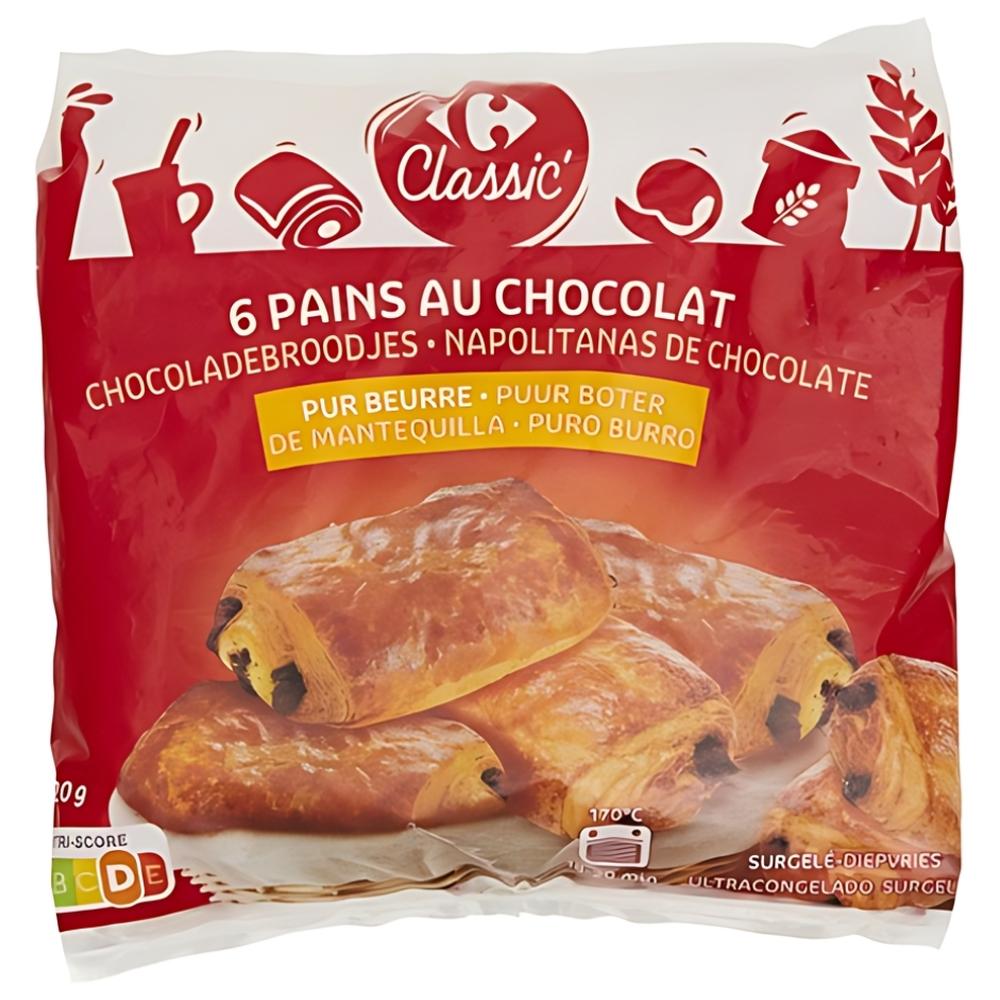 [520974] Pain au Chocolat Beurre Carrefour 75g 6 unités