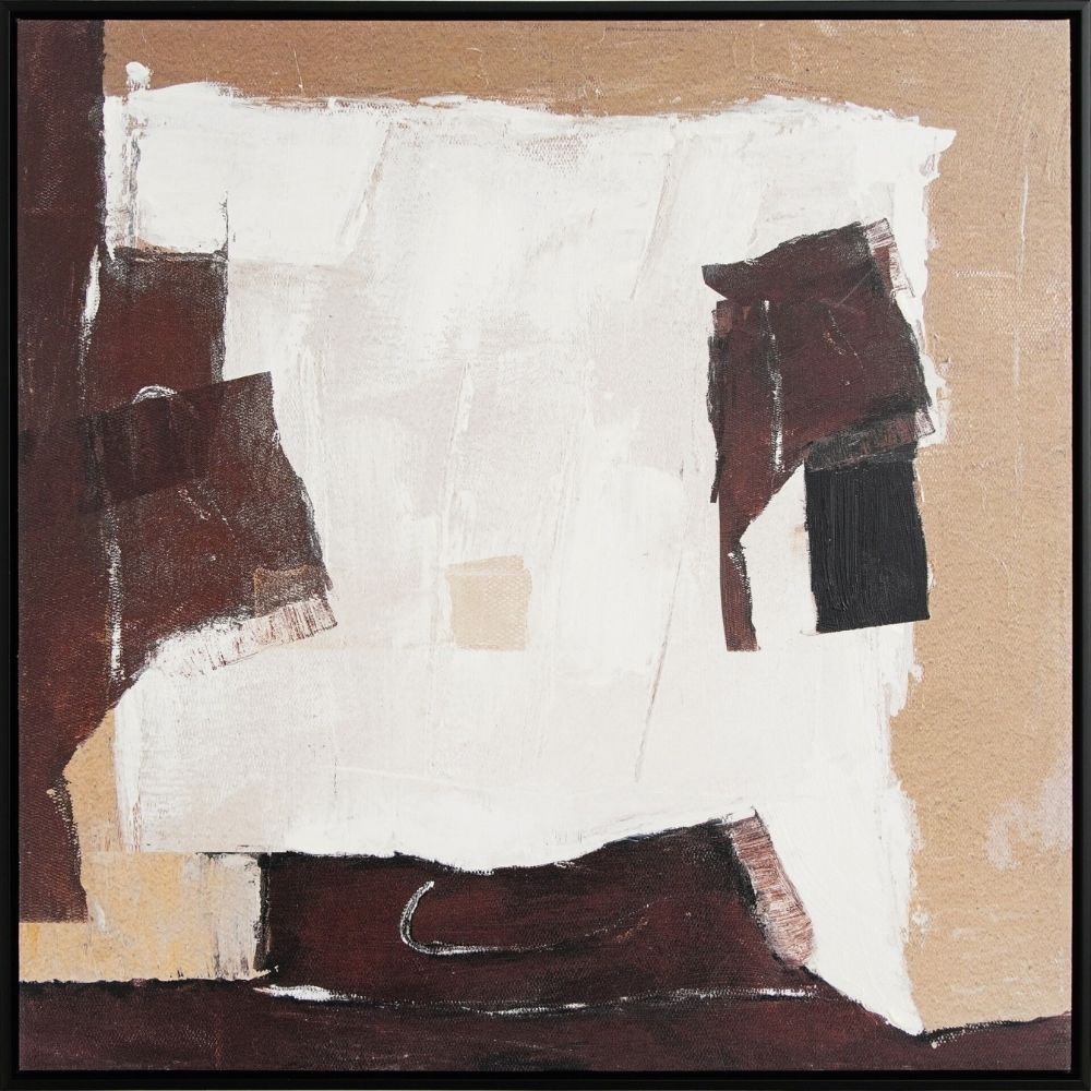 Tableau Abstrait Beige Marron Kasa 70x70cm