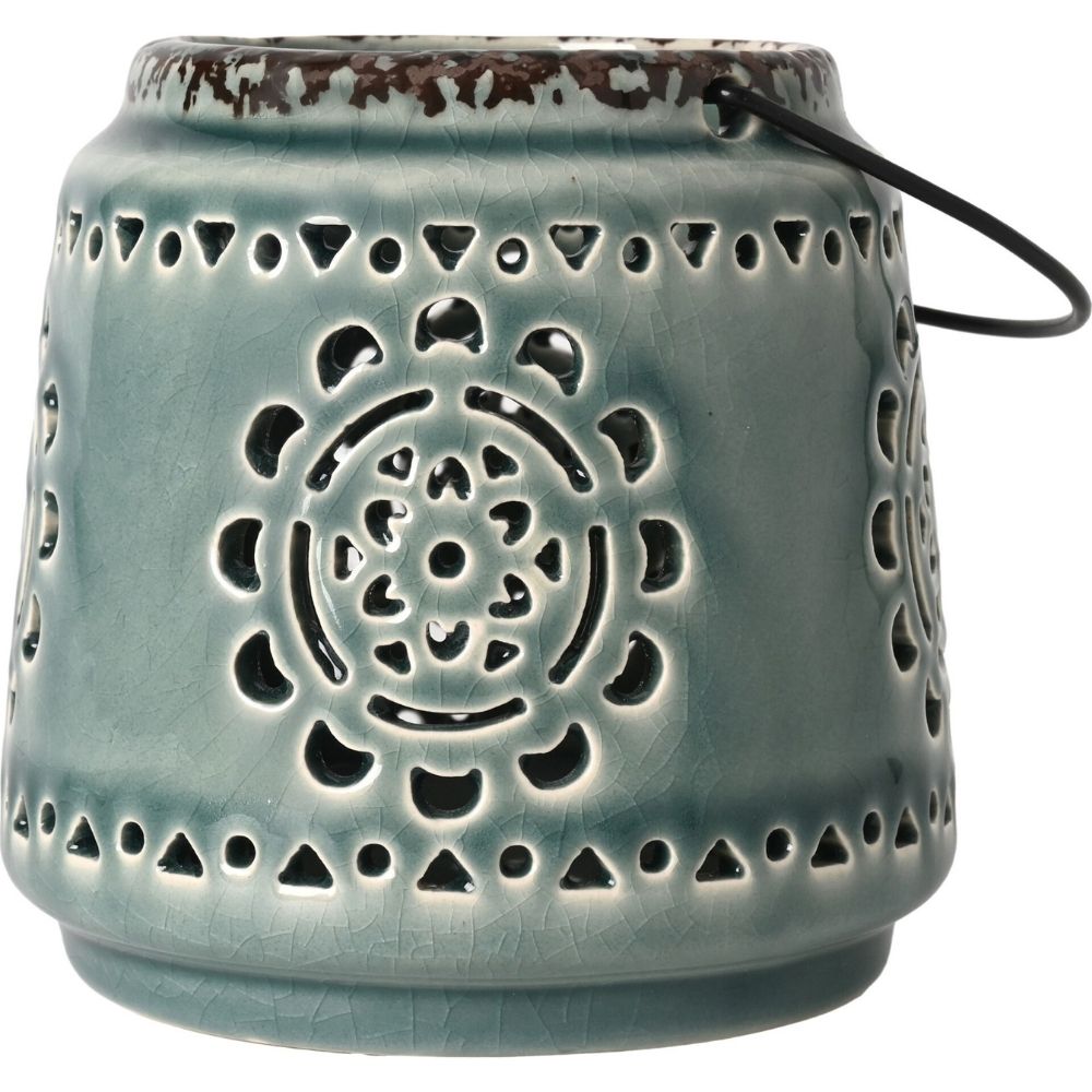 [731268] Lanterne en Céramique Verte Kasa 9cm