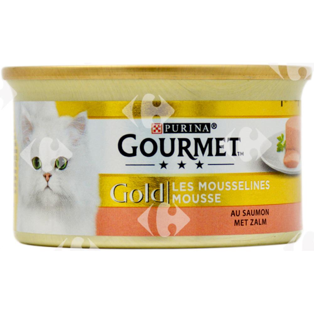 Mousselines pour Chats Saumon Gold Gourmet 85g