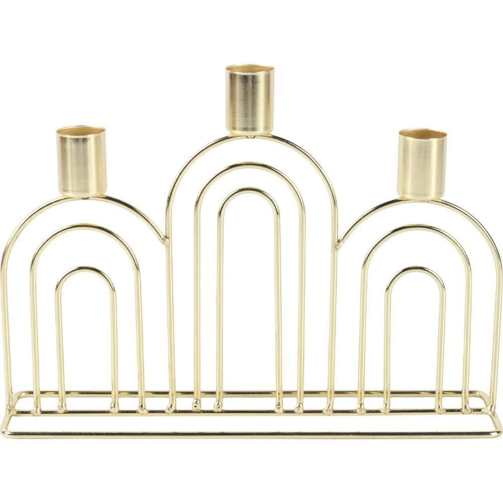 Chandelier en Métal Doré Triple Kasa 6x17x24 cm