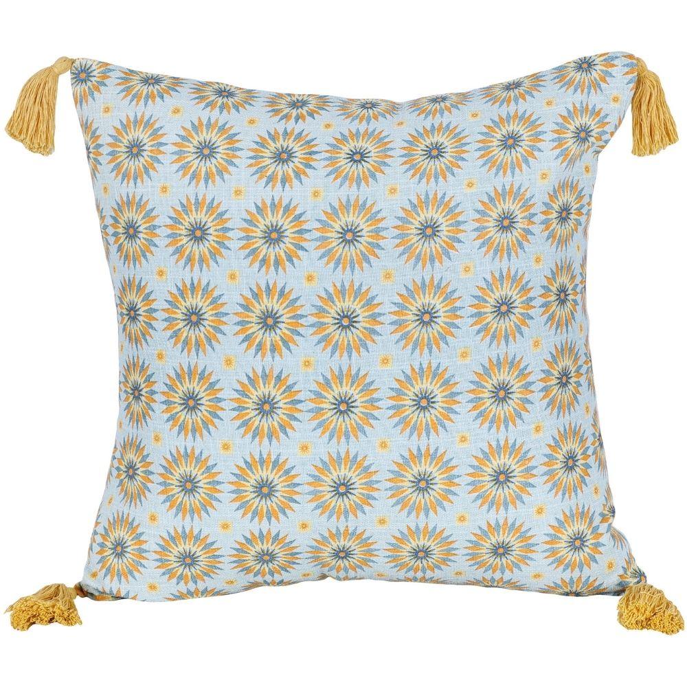 [716339] Coussin Carré Etoiles Jaunes Kasa 45x45cm 