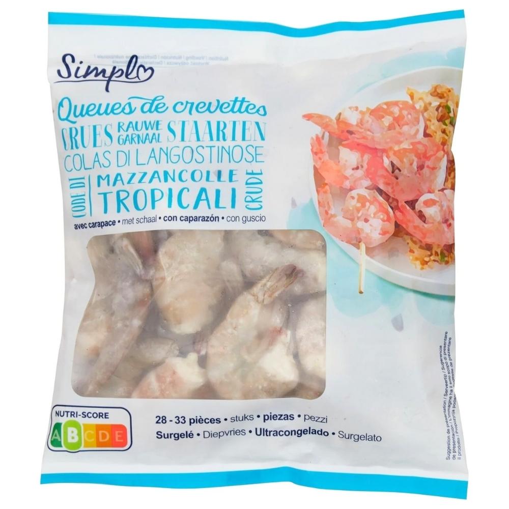 Queues de Crevettes Crues 28/33 Simpl 450g