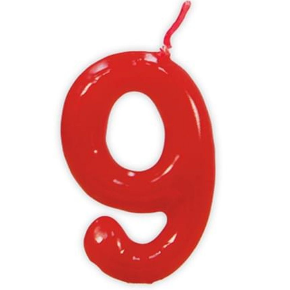Bougie d'Anniversaire Rouge Numéro 9