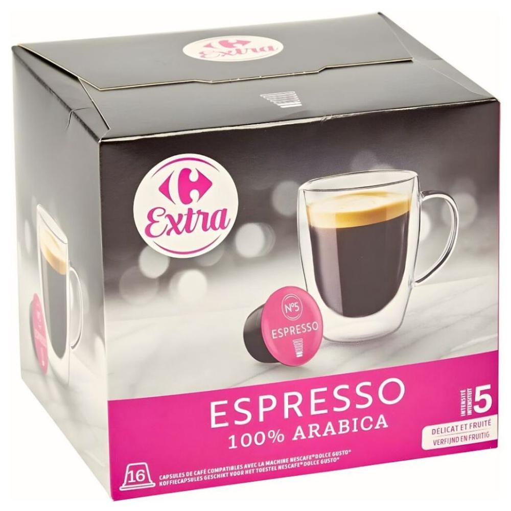 [708155] Capsules café expresso Carrefour Extra 16 unités