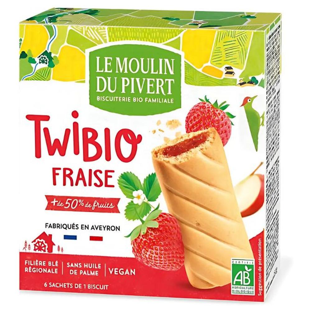 Biscuit Twibio Fourré Fraise Le Moulin du Pivert 150g