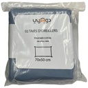 Pack 2 Taies d'Oreiller Microfibre Unies Bleu Jean 70x50cm