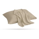 Pack 2 Taies d'Oreiller Microfibre Unies Beige Sable 70x50cm