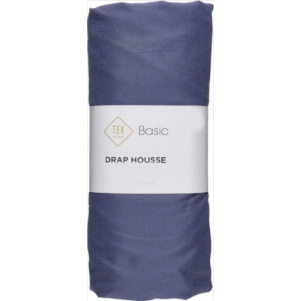 [673475] Drap Housse Bleu Tex Home 140x200 cm