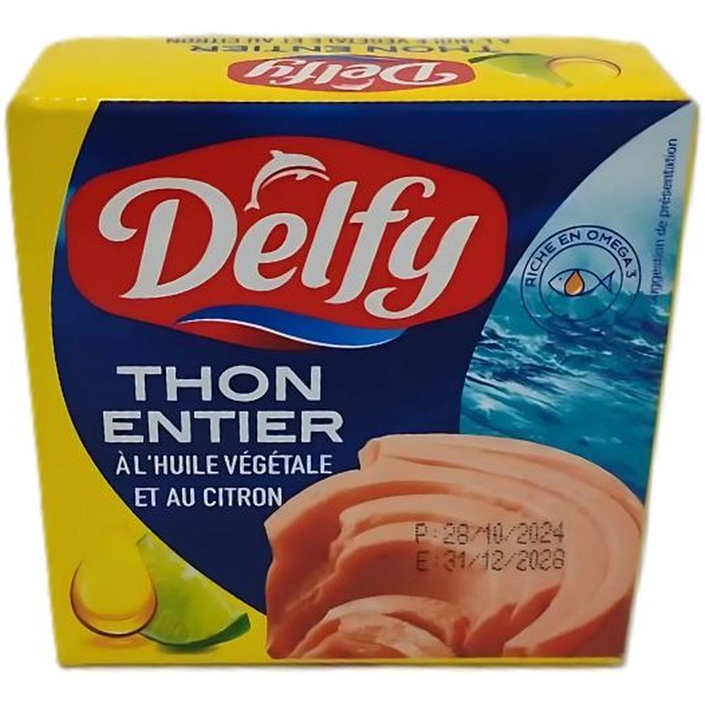 Thon Entier à l'Huile Végétale et Citron Delfy 85g