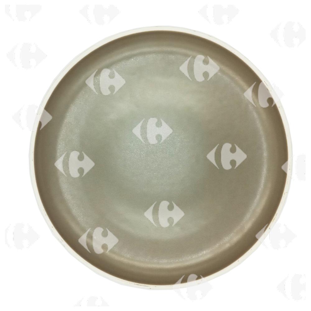[687017] Assiette Plate Grise en Grès Carrefour Home 27cm.