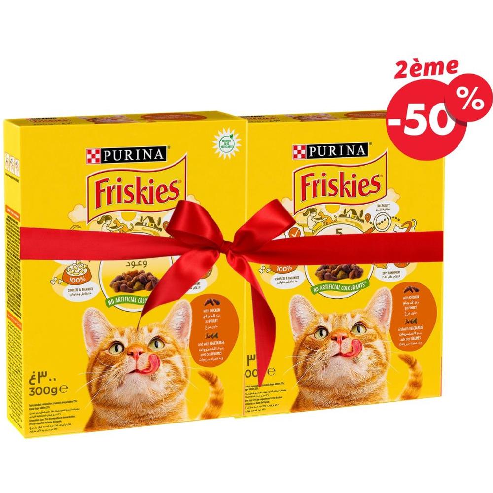 Croquettes pour Chat au Poulet & Légumes Friskies 300g le 2ème à -50%