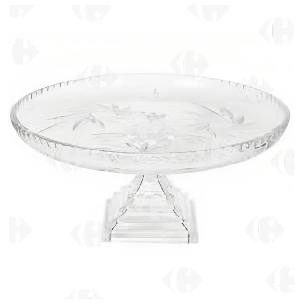 [706380] Porte Gâteaux à Pied en Verre Transparent Lisa Mori 29cm