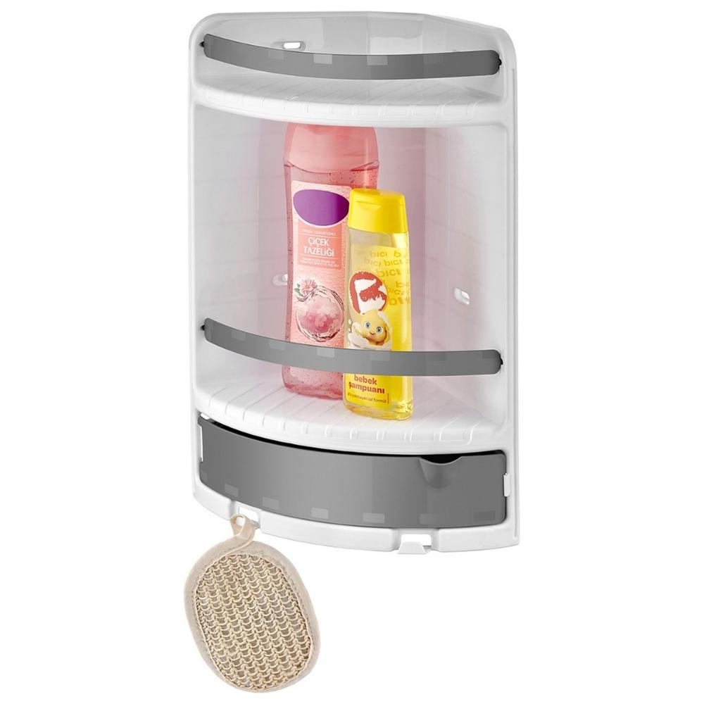 [574930] Support d'Angle Salle de Bain en Plastique 26x40 cm