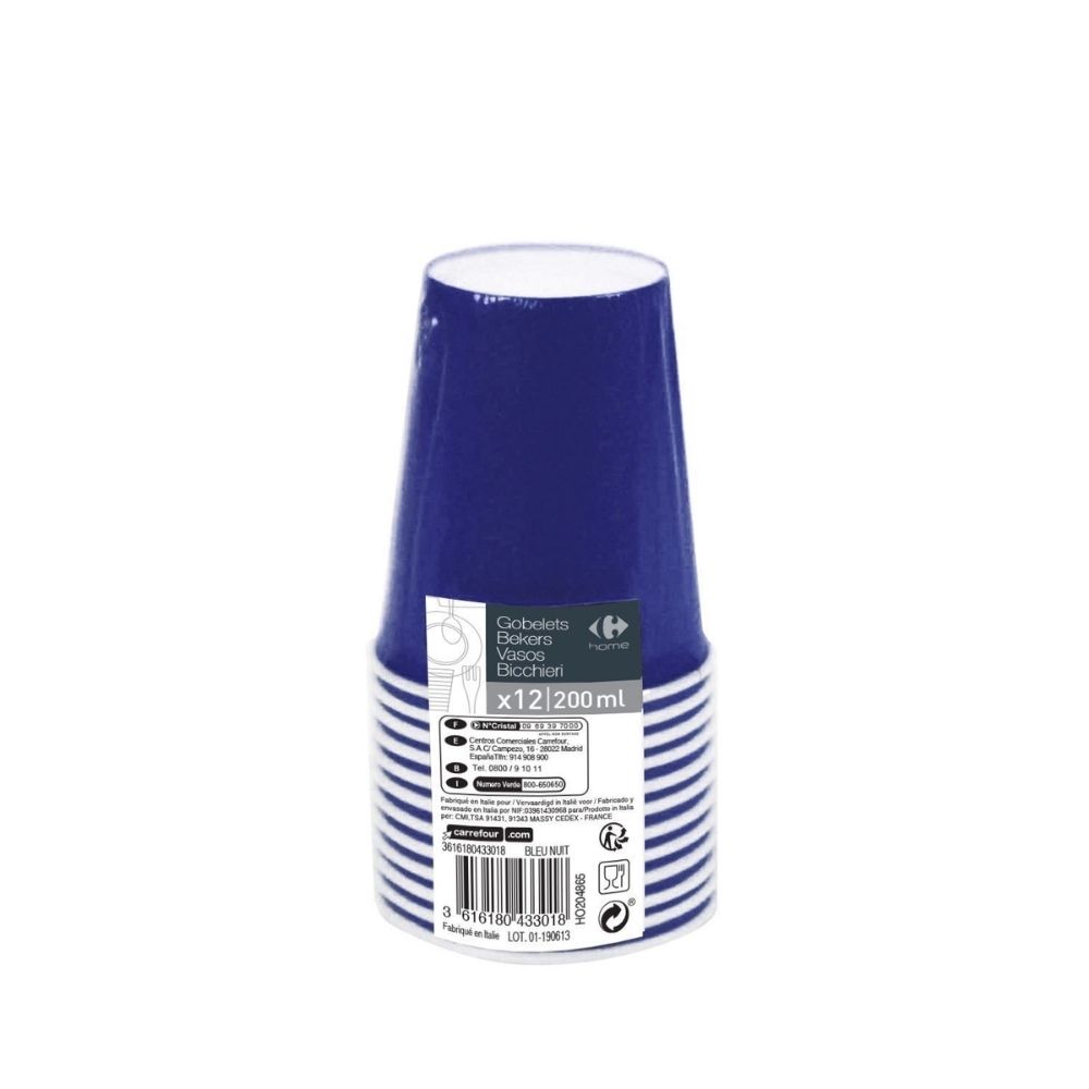 [635082] Gobelet Carton Bleu Nuit 10cl
