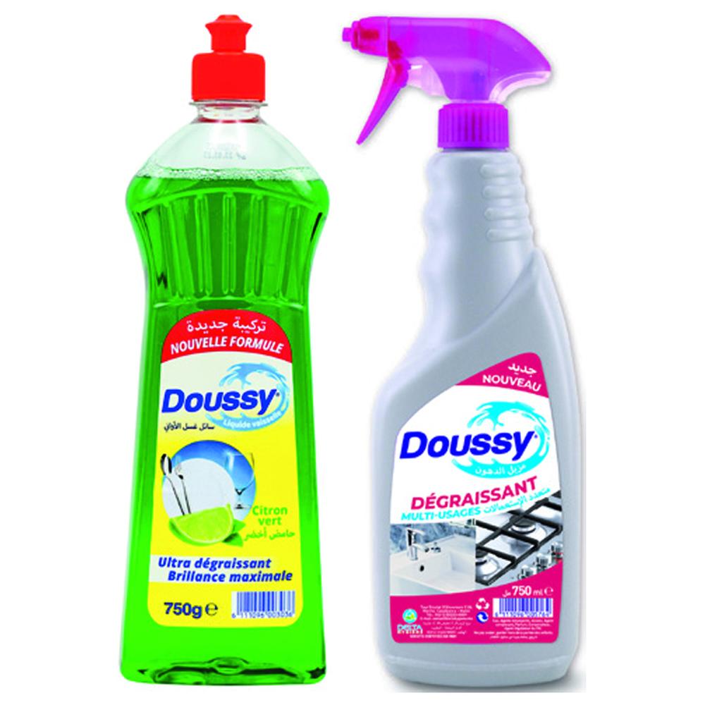 Lot Dégraissant Doussy 750ml + Liquide Vaisselle 750ml (-50% sur le 2ème )