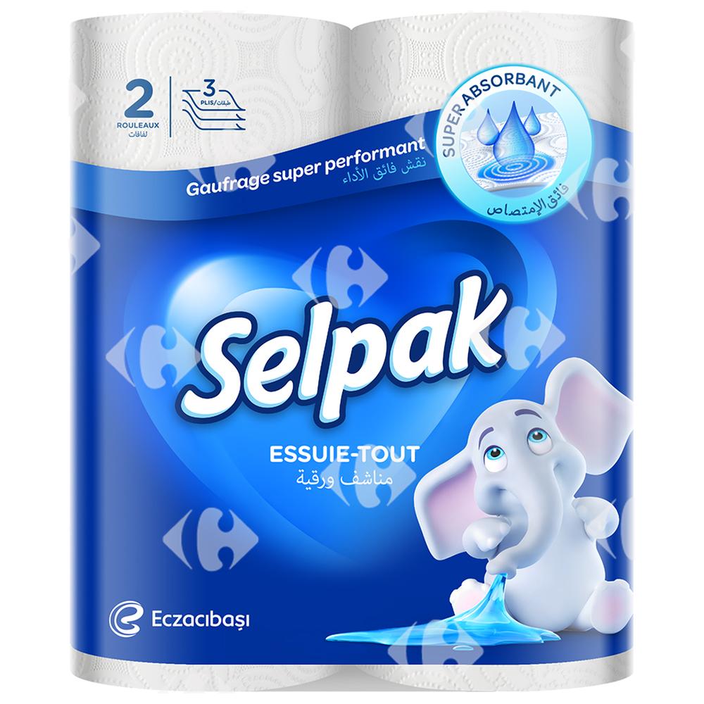 Essuie-Tout Super Absorbant 3 Plis Selpak 2 unités