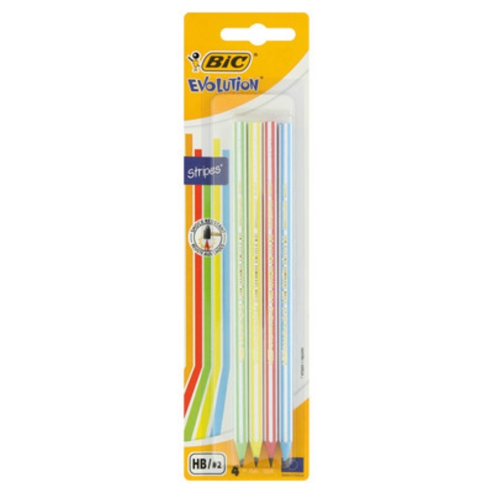 Lot de 4 Crayons Noirs Evolution Stripes