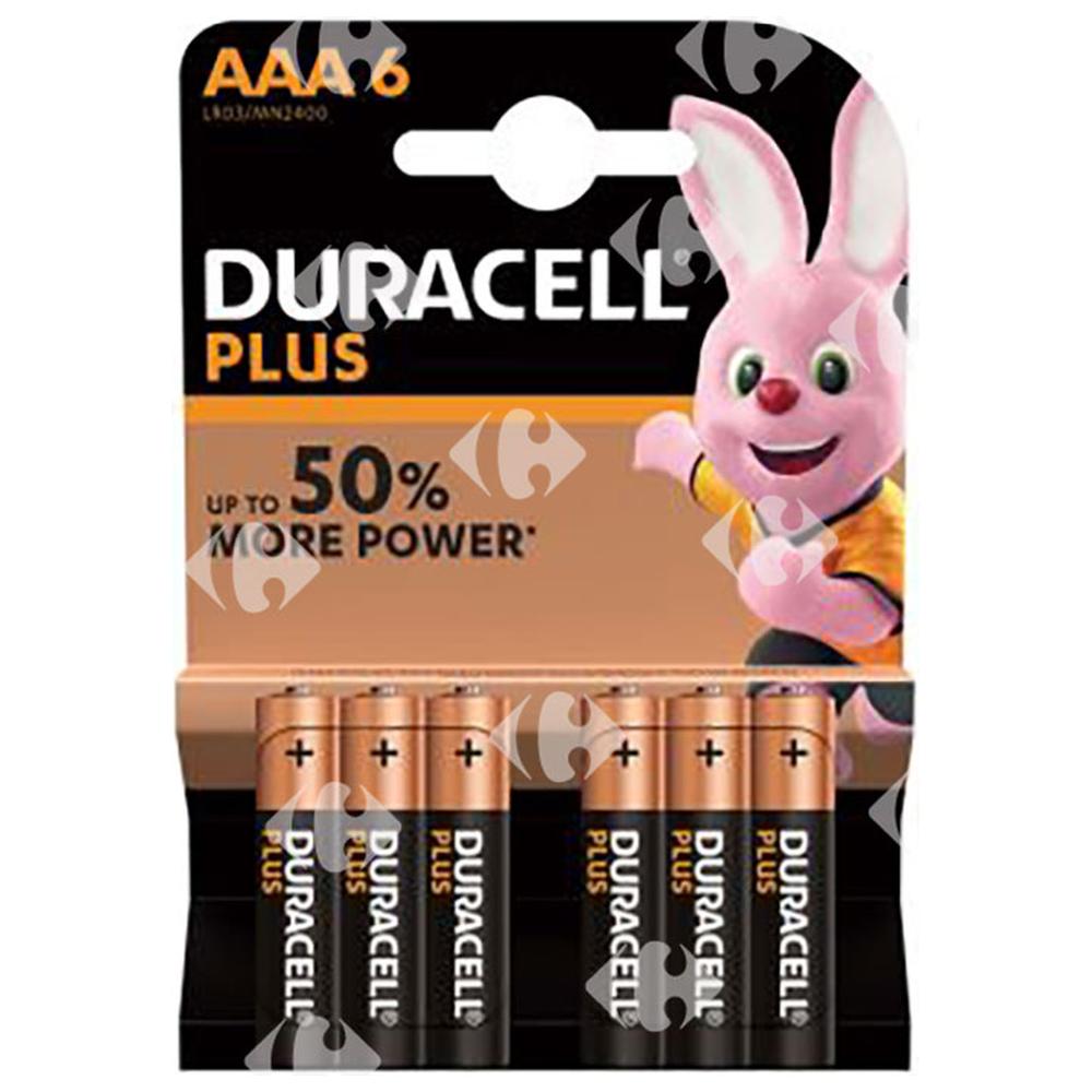 Pack de Piles AAA Plus Power Duracell 6 unités.