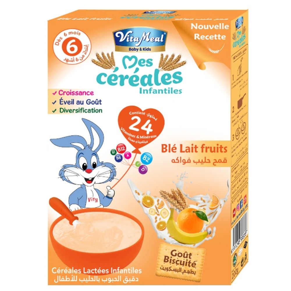 [679284] Vitameal Céréales Blé Lait Fruits 250 g