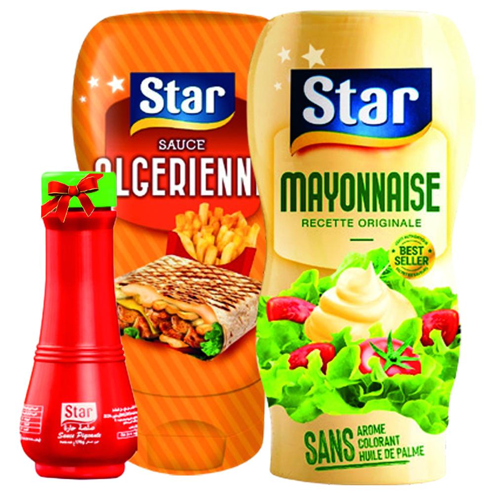 [694088] Lot Mix Sauce Algérienne Star 290g + Mayonnaise 280g + Sauce Piquante 170g