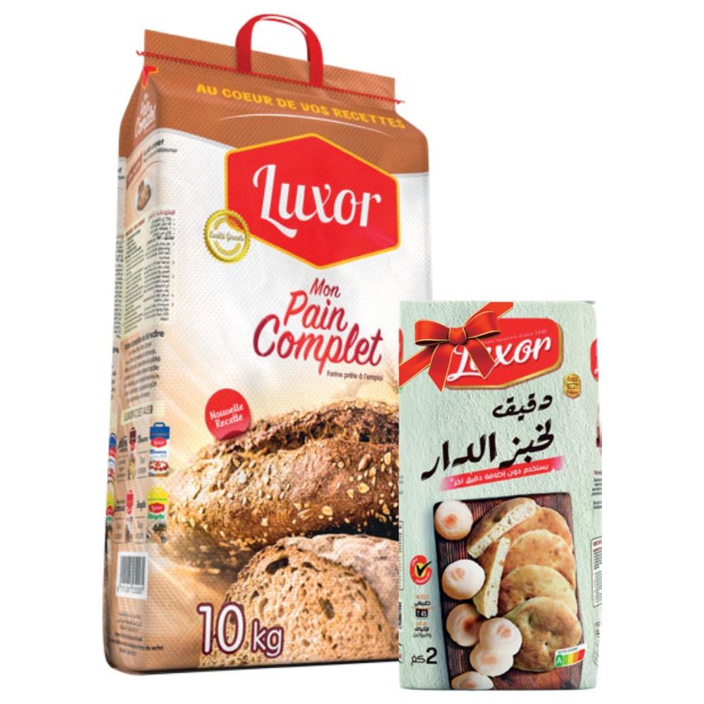 Farine Complète Mon Pain 10Kg avec 2 Kg de Farine de Blé Tendre Luxor Offert