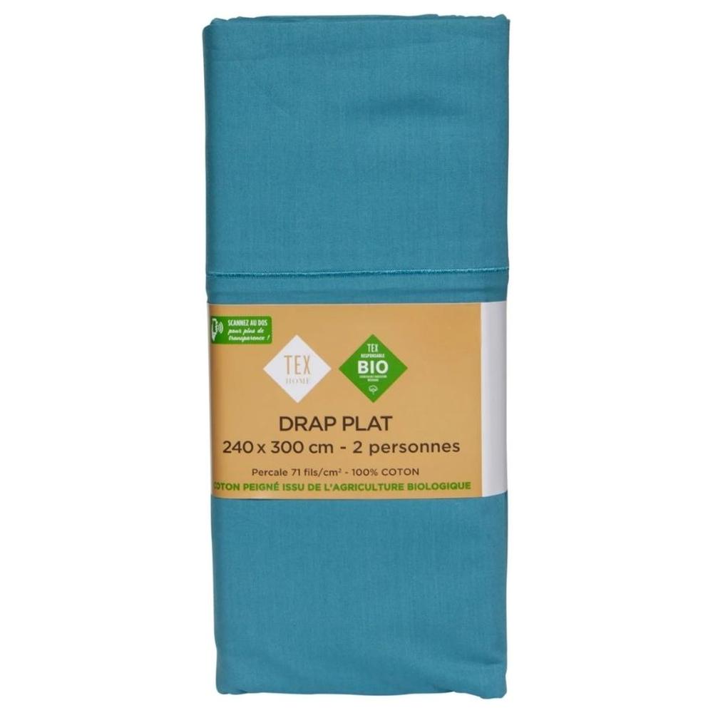 [703337] Drap Plat Percal Ciel Tex Home 240x300 cm