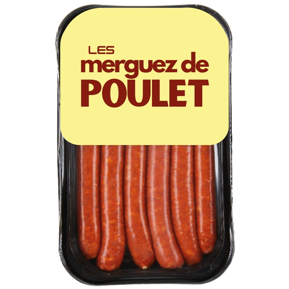[161616] Merguez Douces de Poulet en Barquette 500g