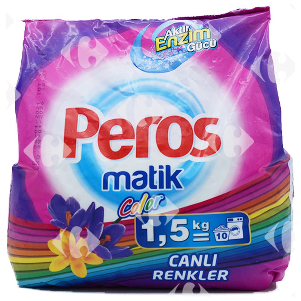Détergent Lessive Poudre Machine Couleur Peros 1,5kg