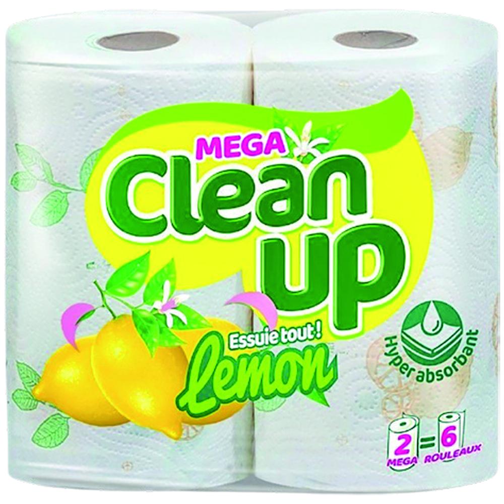 Essuie tout 2 plis Lemon Décor Clean Up Lot de 2 Rouleaux