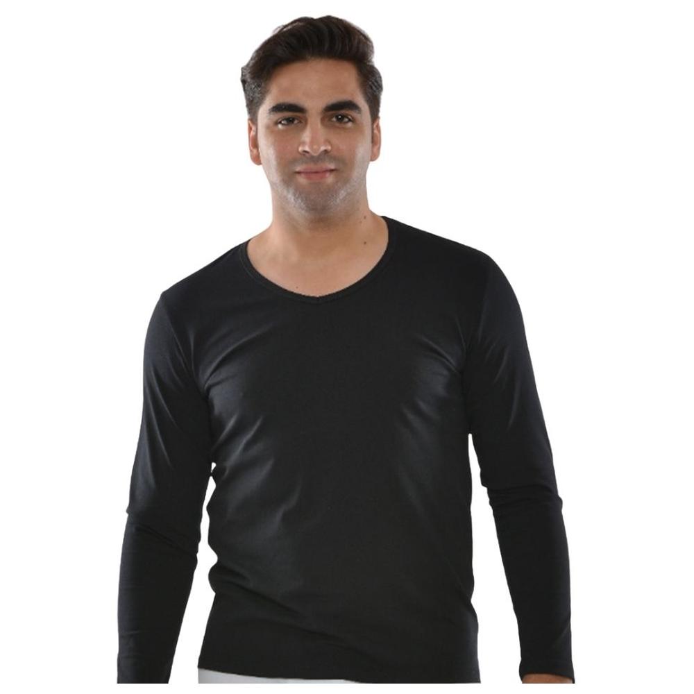 Pull Homme à Manches Longues Col V Noir - Taille L