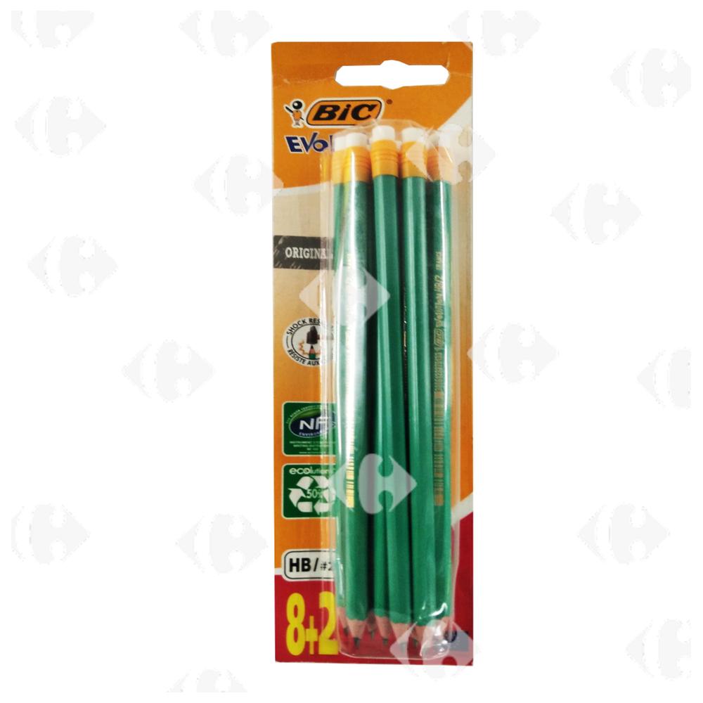 Crayon HB Eco Evolution 655 HB Assortiment Bic 8 + 2 unités