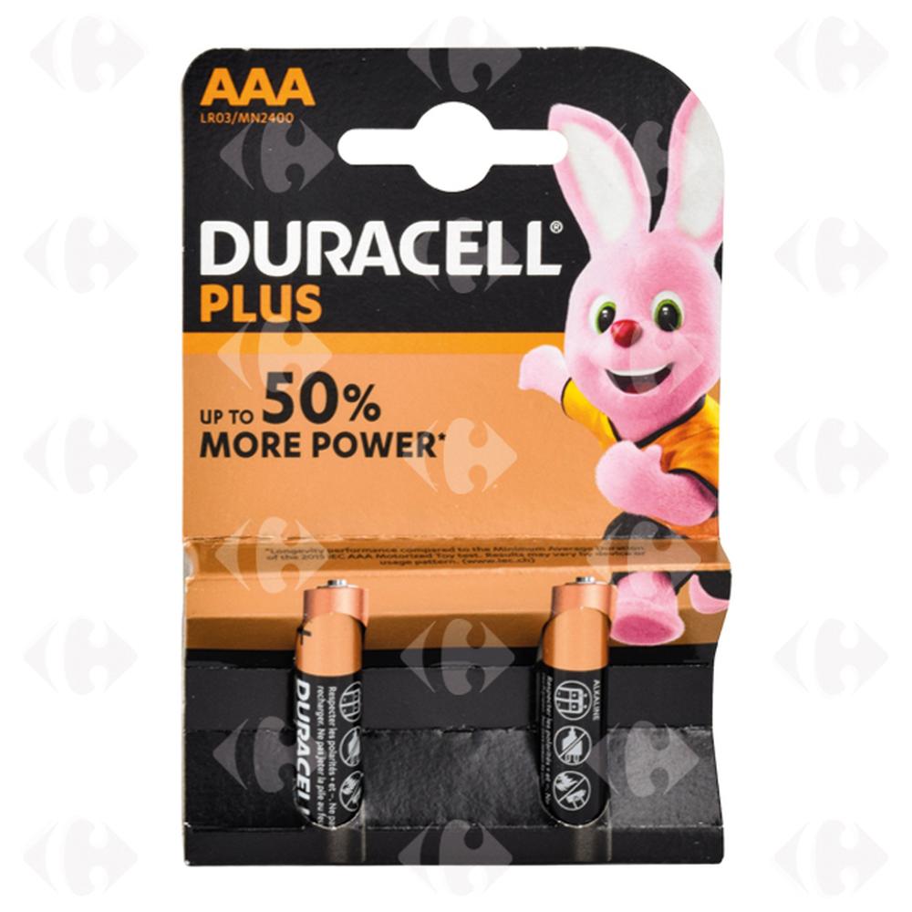 Piles AAA Plus Power Duracell 2 unités.