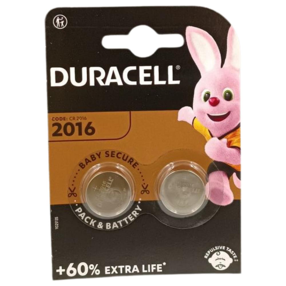 [578206] Coin Cell en Lithium Cr 2016 Duracell 2 unités.