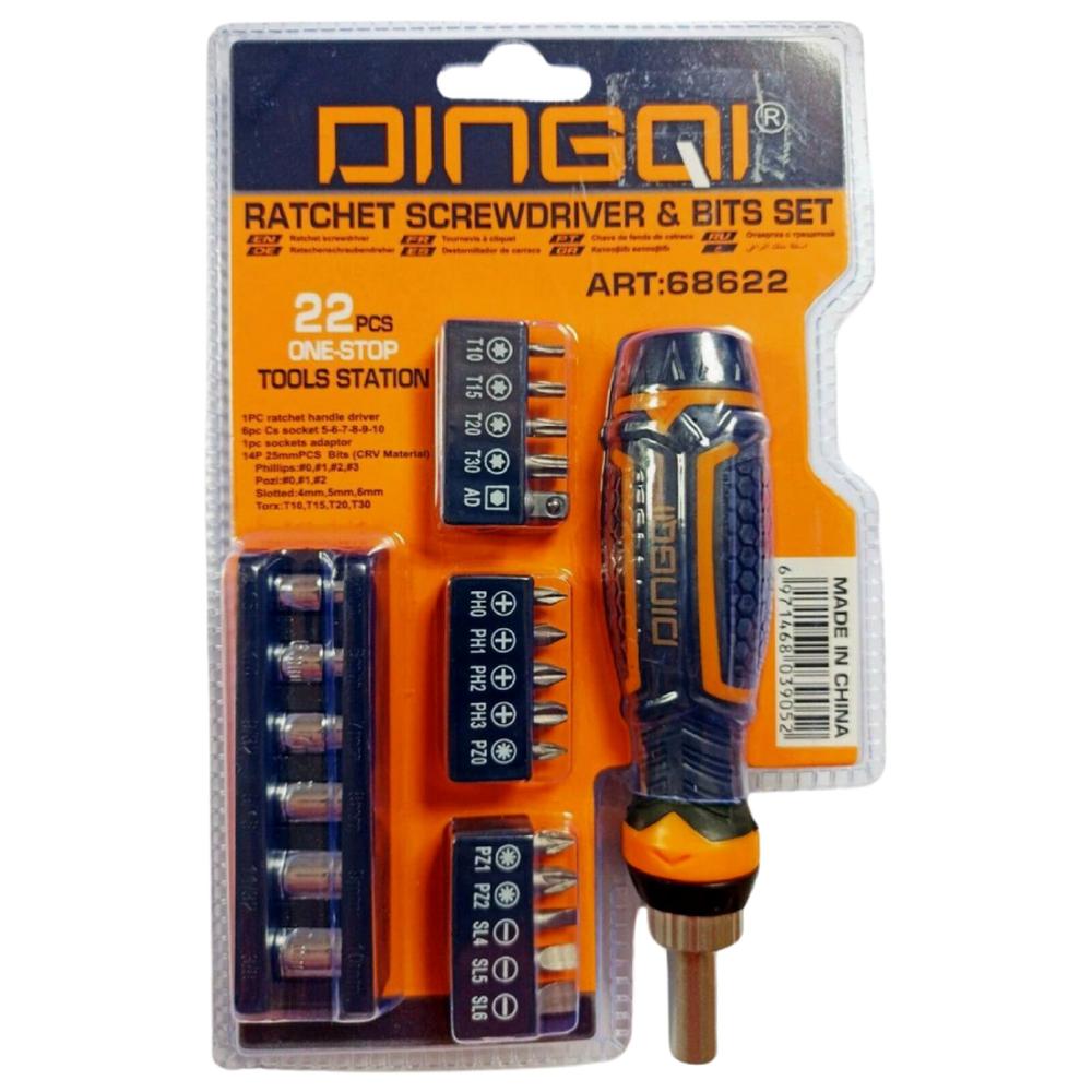 [678523] Set 22 Pièces Tournevis et Embouts DINGQI