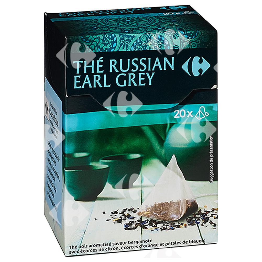 [656505] Thé Noir Russian Earl Grey Carrefour 20 sachets