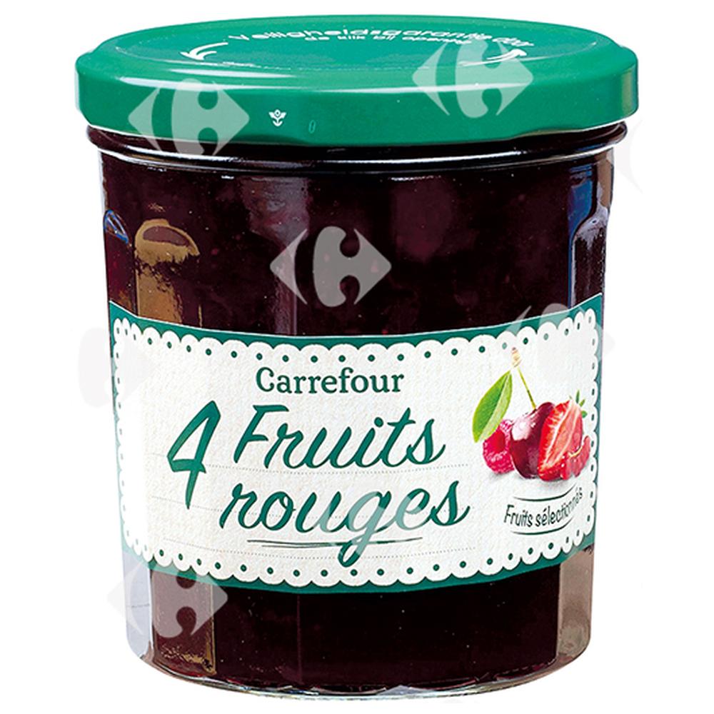 Confiture Quatre Fruits Rouges Carrefour en Verre 370g