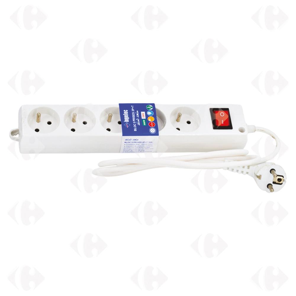 Multiprises Blanc 5x2p T 1,5m 1715/1
