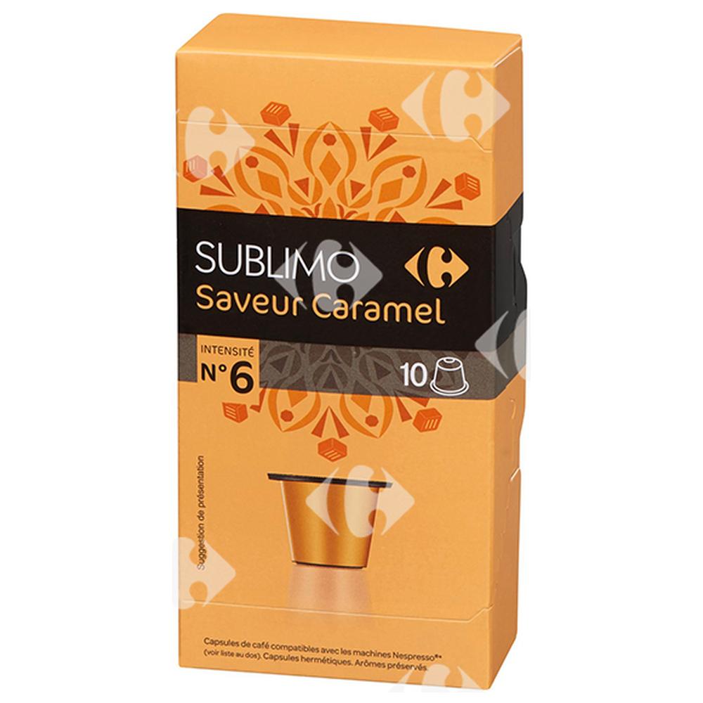 Café en Capsules Saveur Caramel Carrefour N6x10