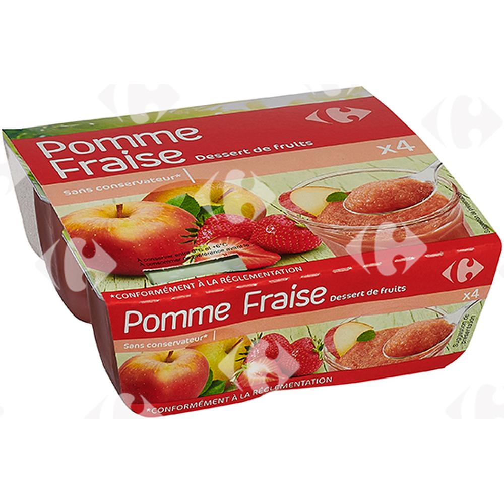 Compotes Pomme et Fraise Carrefour 4x100g