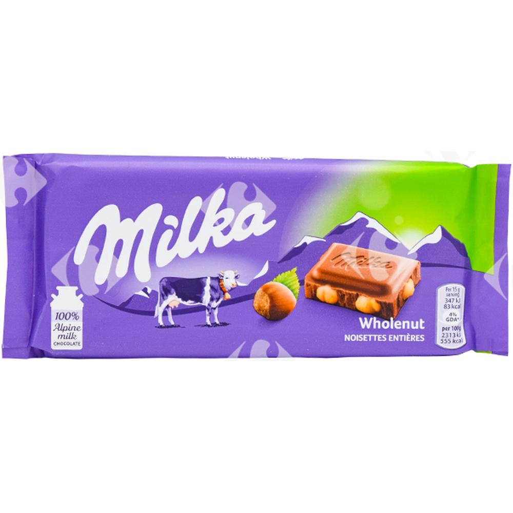 Tablette de Chocolat au Lait aux Noisettes Milka 90g