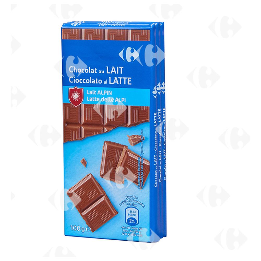 Tablette de Chocolat au Lait Carrefour 3x100g