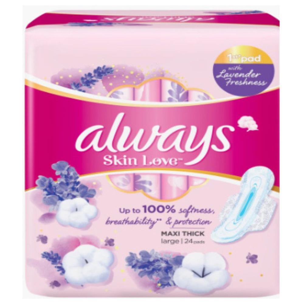 Serviettes Maxi Épaisse Lavande Always 24 unités
